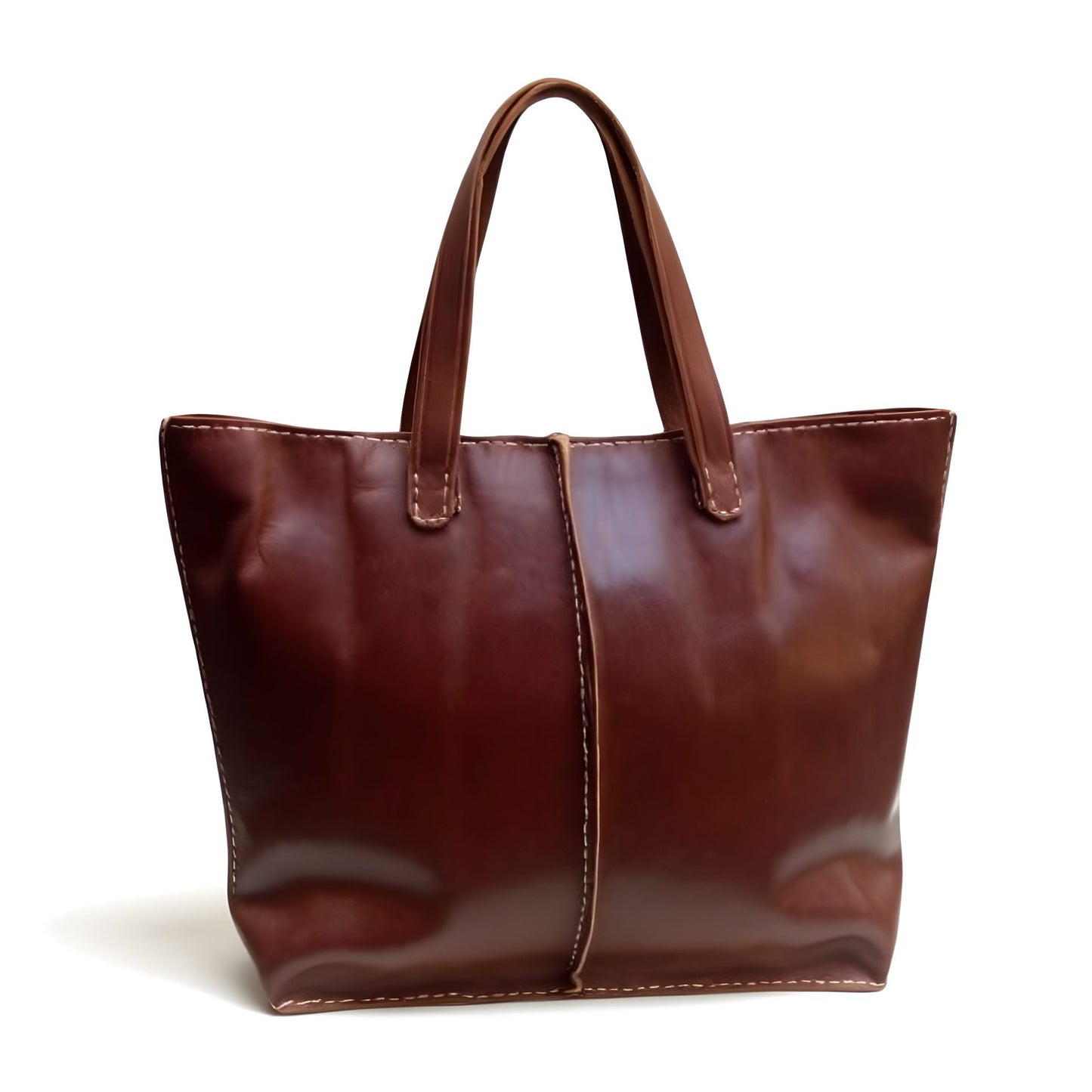 Agafay Souk Atlas Stitch Leather Shopper