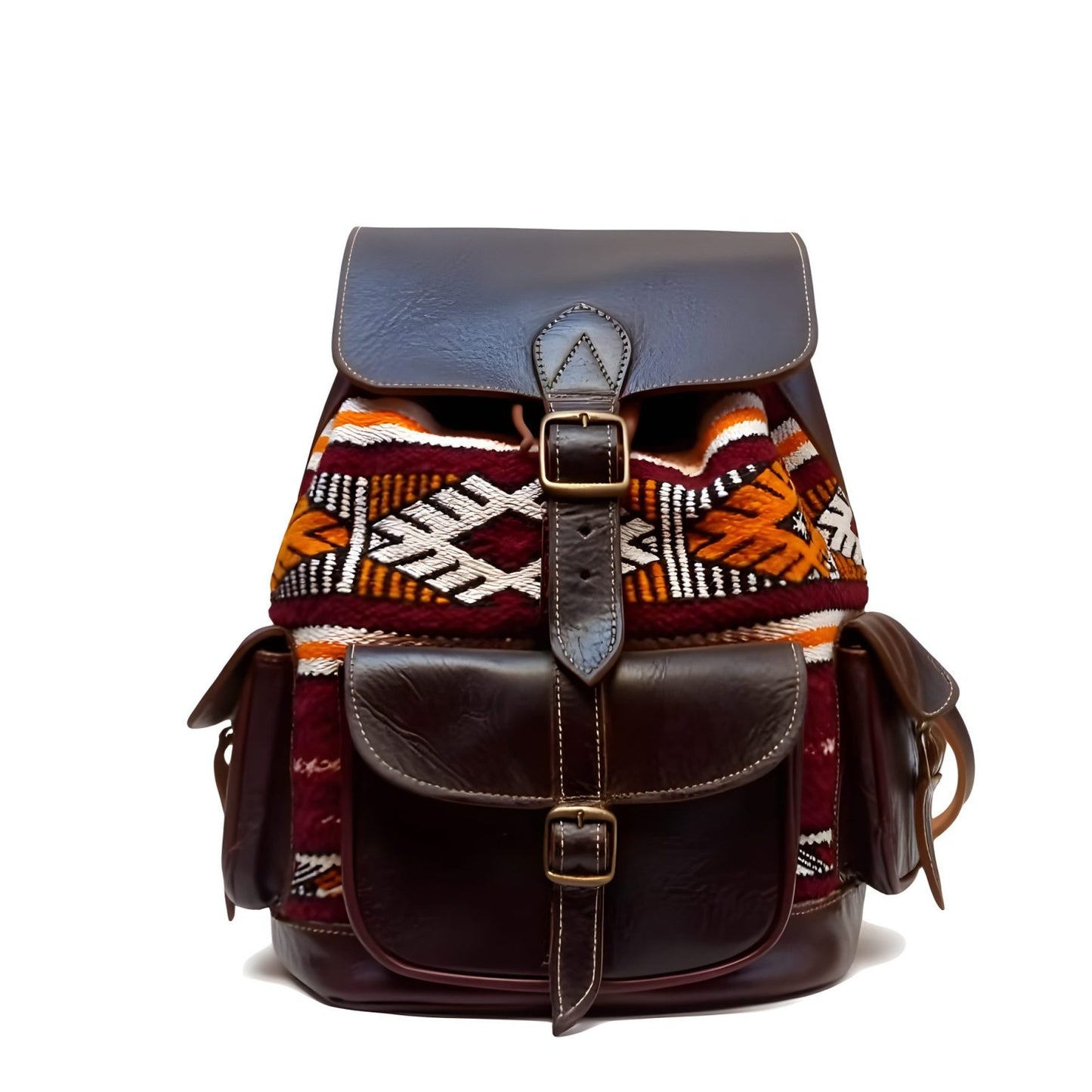 Agafay Souk Atlas Woven Leather Backpack