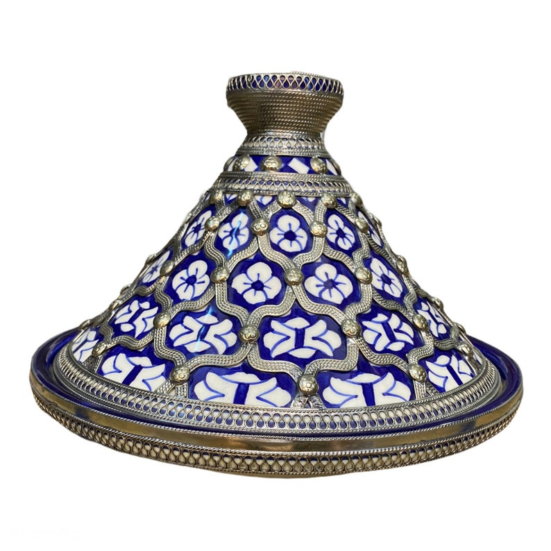 Agafay Souk Blue Mosaic Crown Tagine