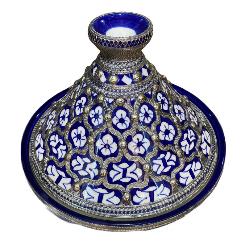 Agafay Souk Blue Mosaic Crown Tagine