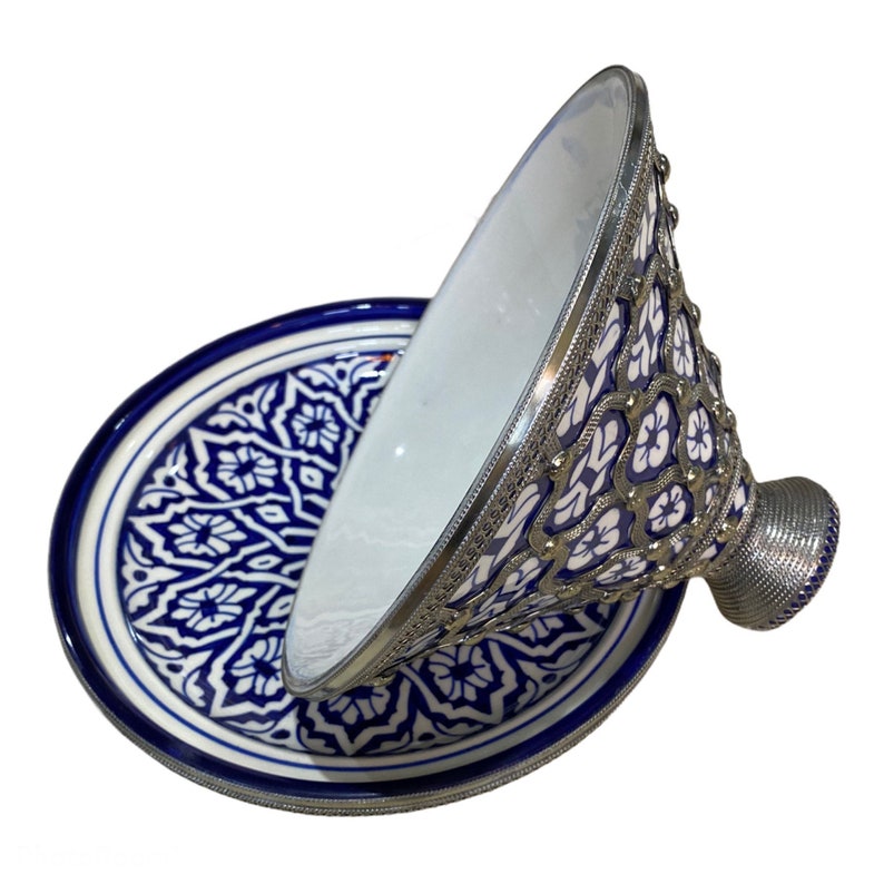 Agafay Souk Blue Mosaic Crown Tagine