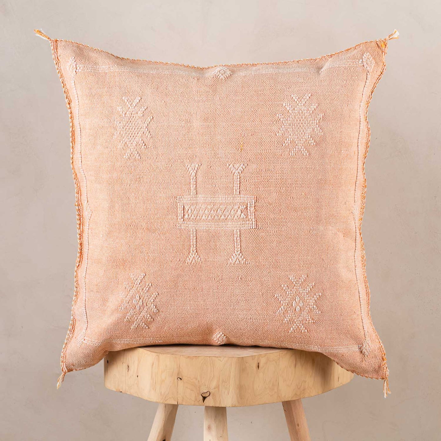 Agafay Souk Cactus Silk Pillow – Sand Blush