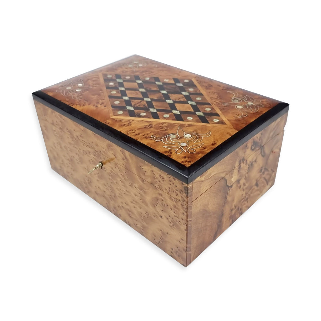 Agafay Souk Chess Pattern Thuya Organizer