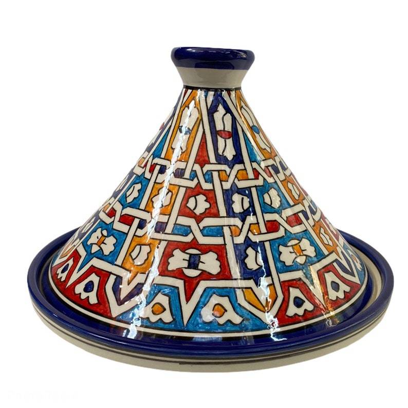 Kaleidoscope Moroccan Tagine – Hand-Painted Ceramic Cooking Dish