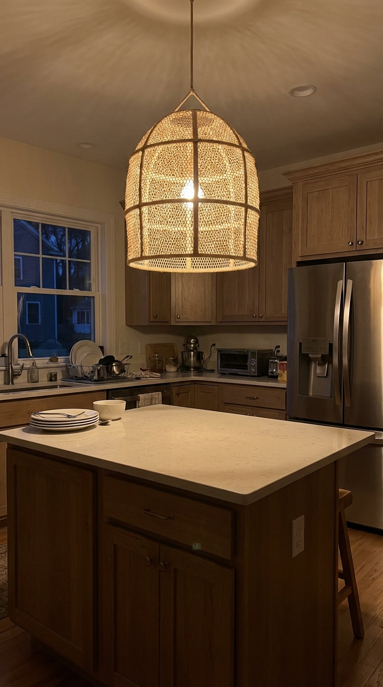 Agafay Souk Lunar Arch Raffia Pendant Lamp