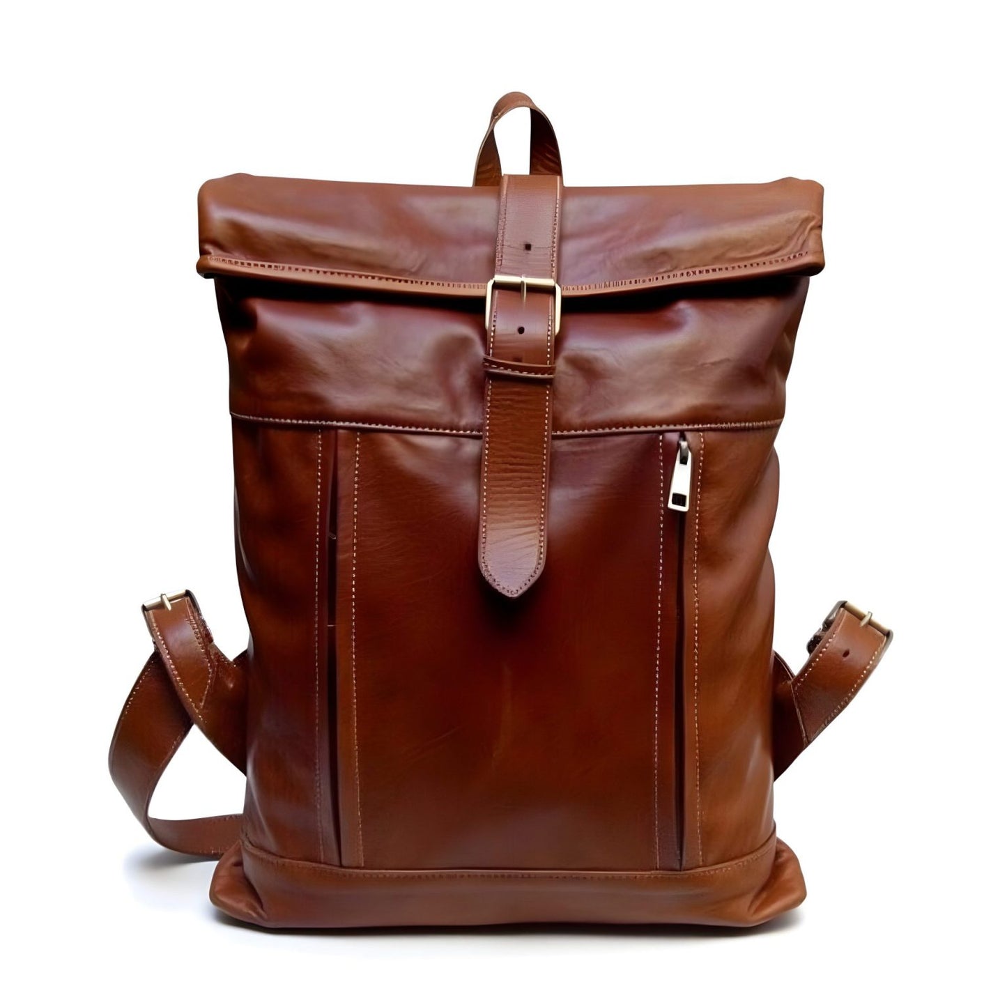 Agafay Souk Nomad Leather Rolltop Backpack