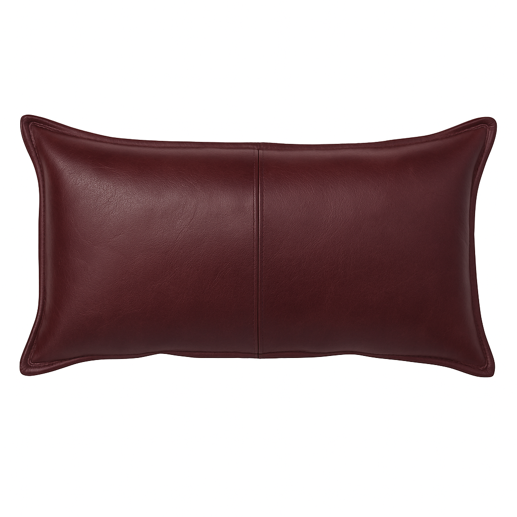 Agafay Souk Oxblood Luxe Leather Pillow