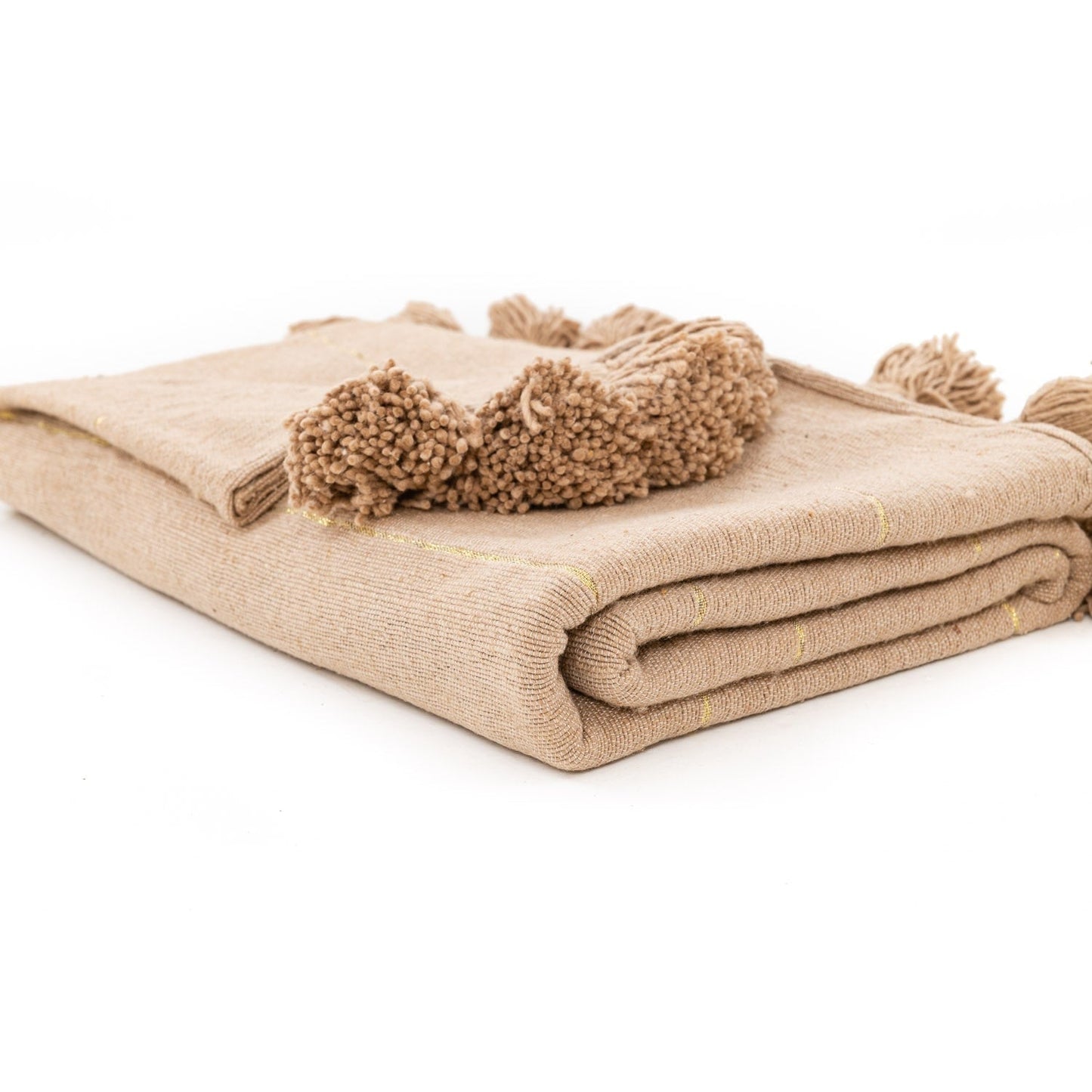 Agafay Souk Pom Pom Blanket Brown