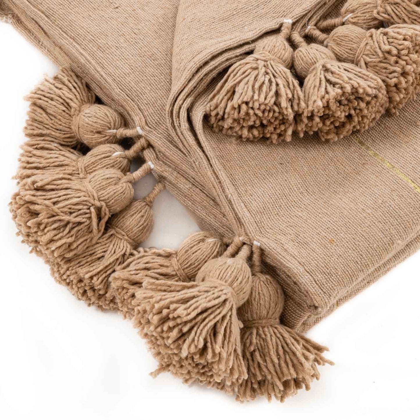 Agafay Souk Pom Pom Blanket Brown