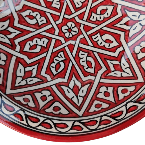Agafay Souk Red Zellige Ceramic Plate
