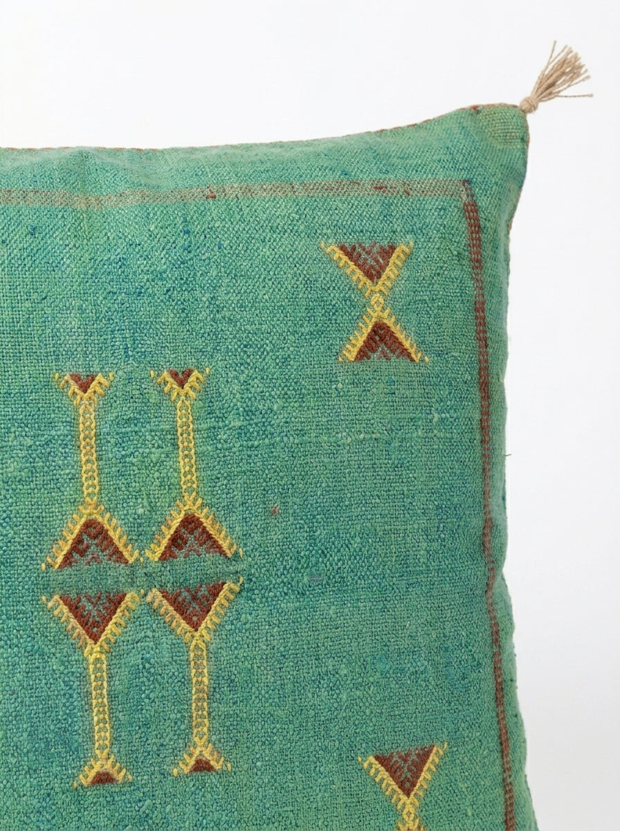 Agafay Souk Sage Green Cactus Silk Pillow