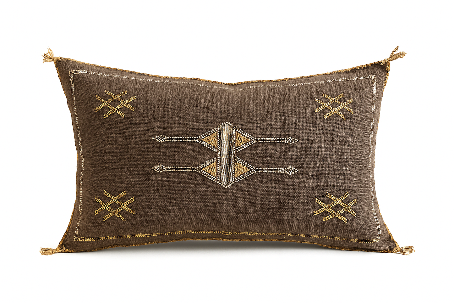 Agafay Souk Sahara Bronze Cactus Silk Pillow