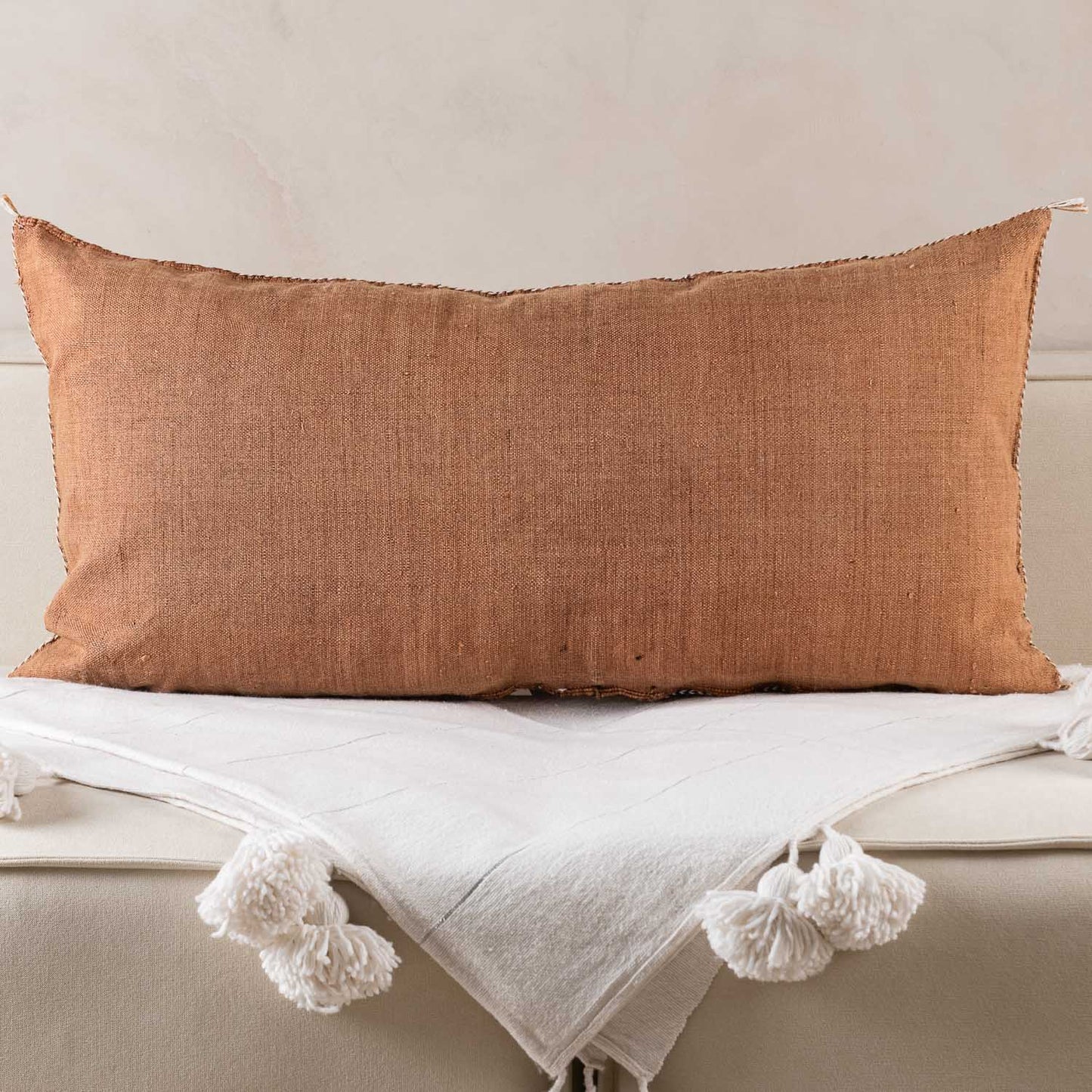 Agafay Souk Terracotta Cactus Silk Pillow