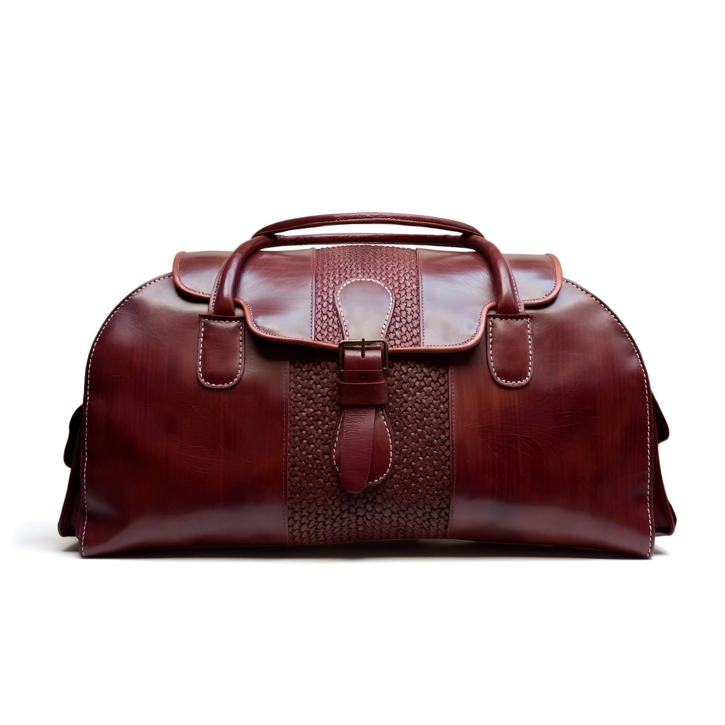 Agafay Souk Woven Flap Leather Weekender