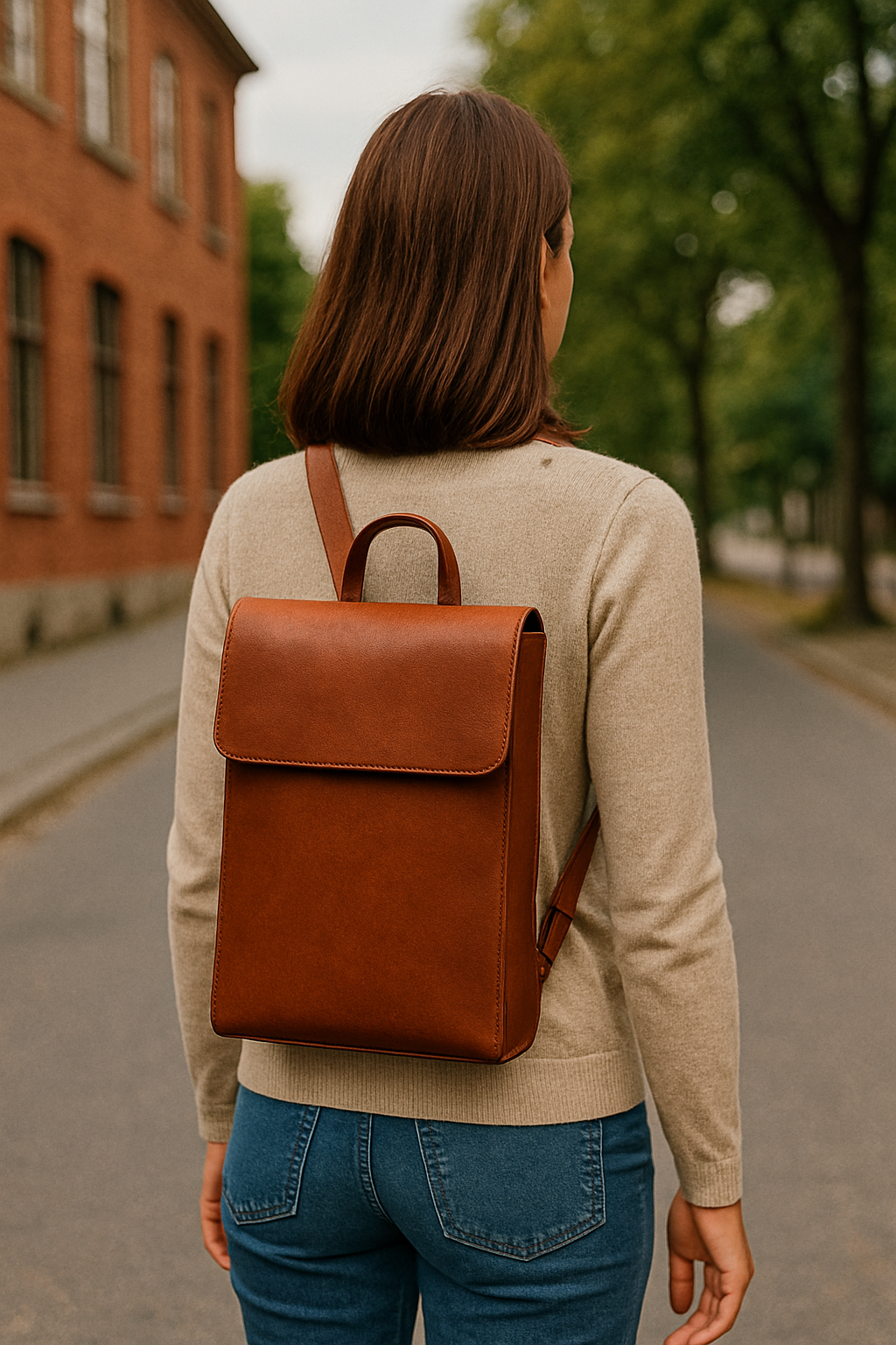 Agafay Souk Atlas Leather Rolltop Backpack
