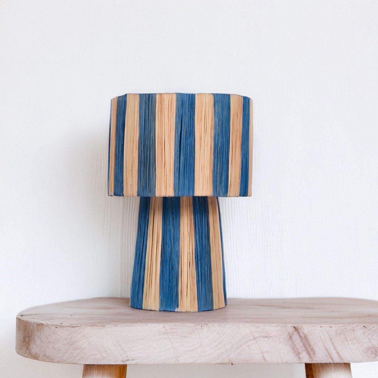 Agafay Souk Azure Stripe Raffia Lamp