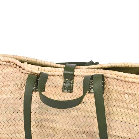 Artisan Green Palm Leaf Tote Bag