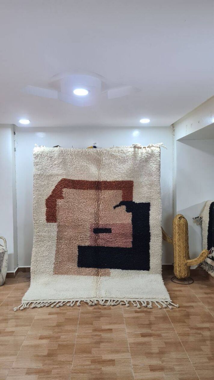 Agafay Souk Beni Ourain Handmade Wool Berber Rug