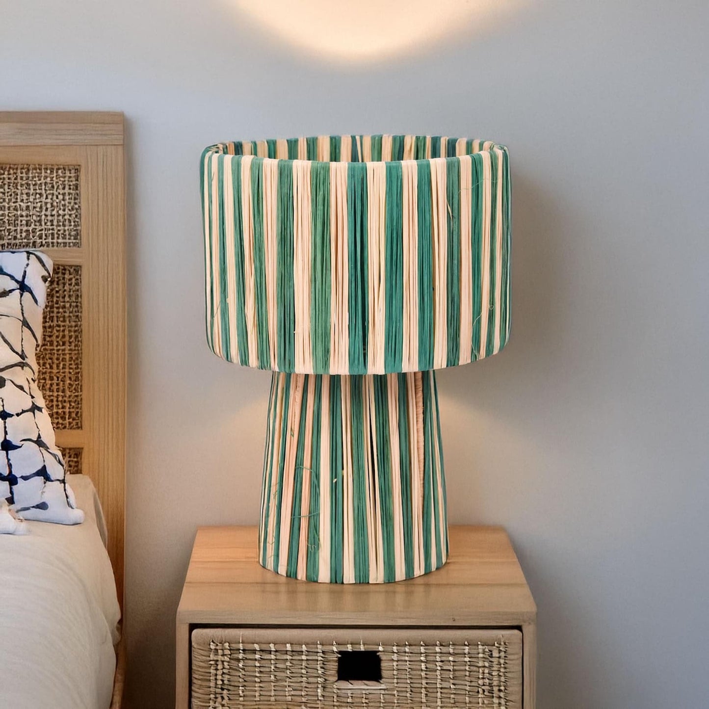 Agafay Souk Cactus Cream Raffia Lamp