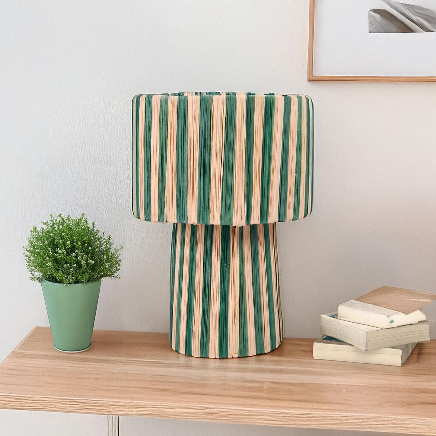 Agafay Souk Cactus Cream Raffia Lamp