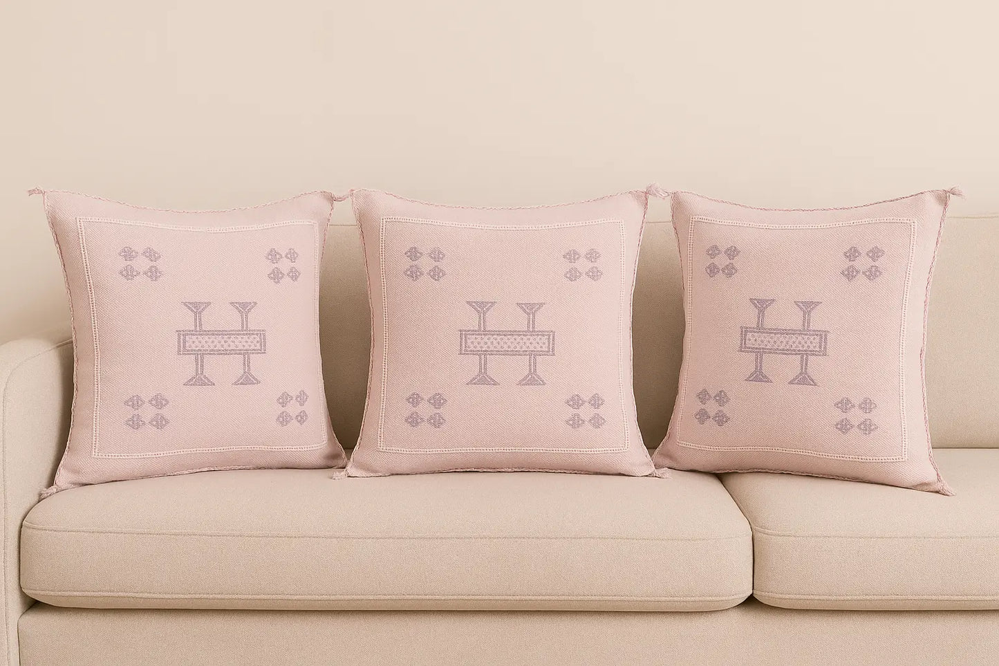 Agafay Souk Cactus Silk Pillow – Desert Rose