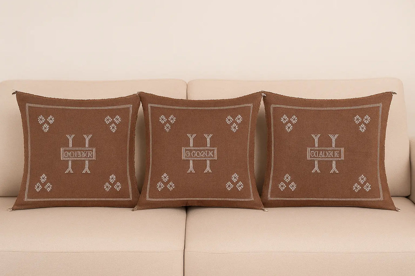 Agafay Souk Cactus Silk Pillow – Earth Clay