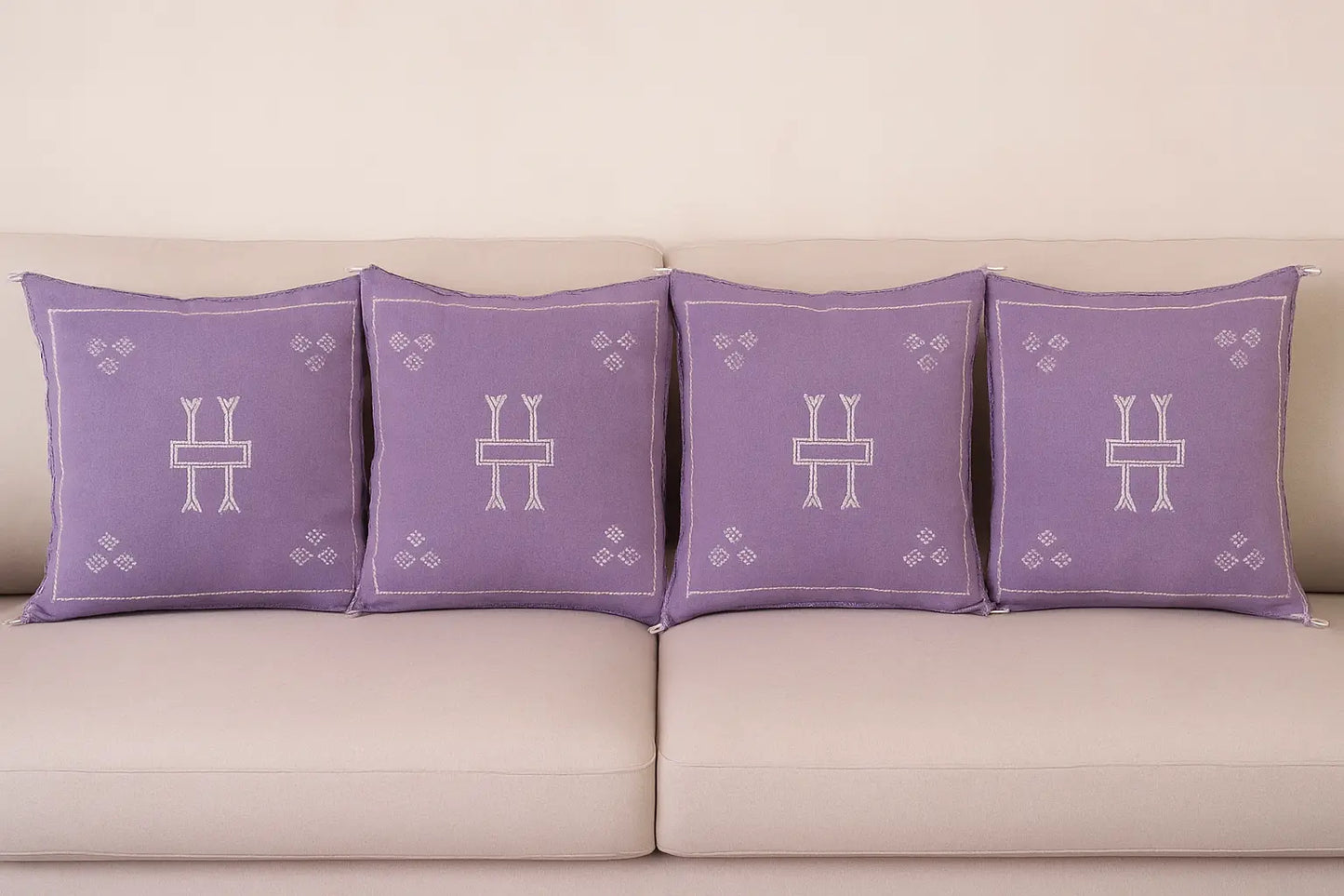 Agafay Souk Cactus Silk Pillow – Lavender Mist