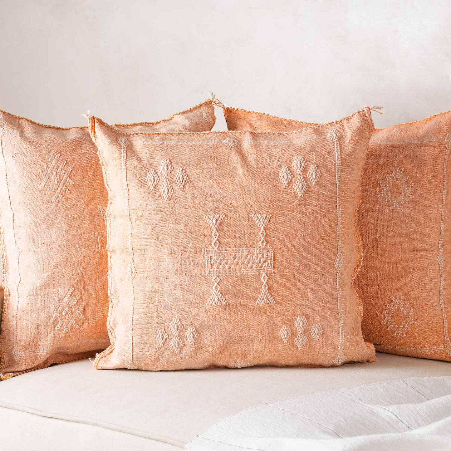 Agafay Souk Cactus Silk Pillow – Sand Blush