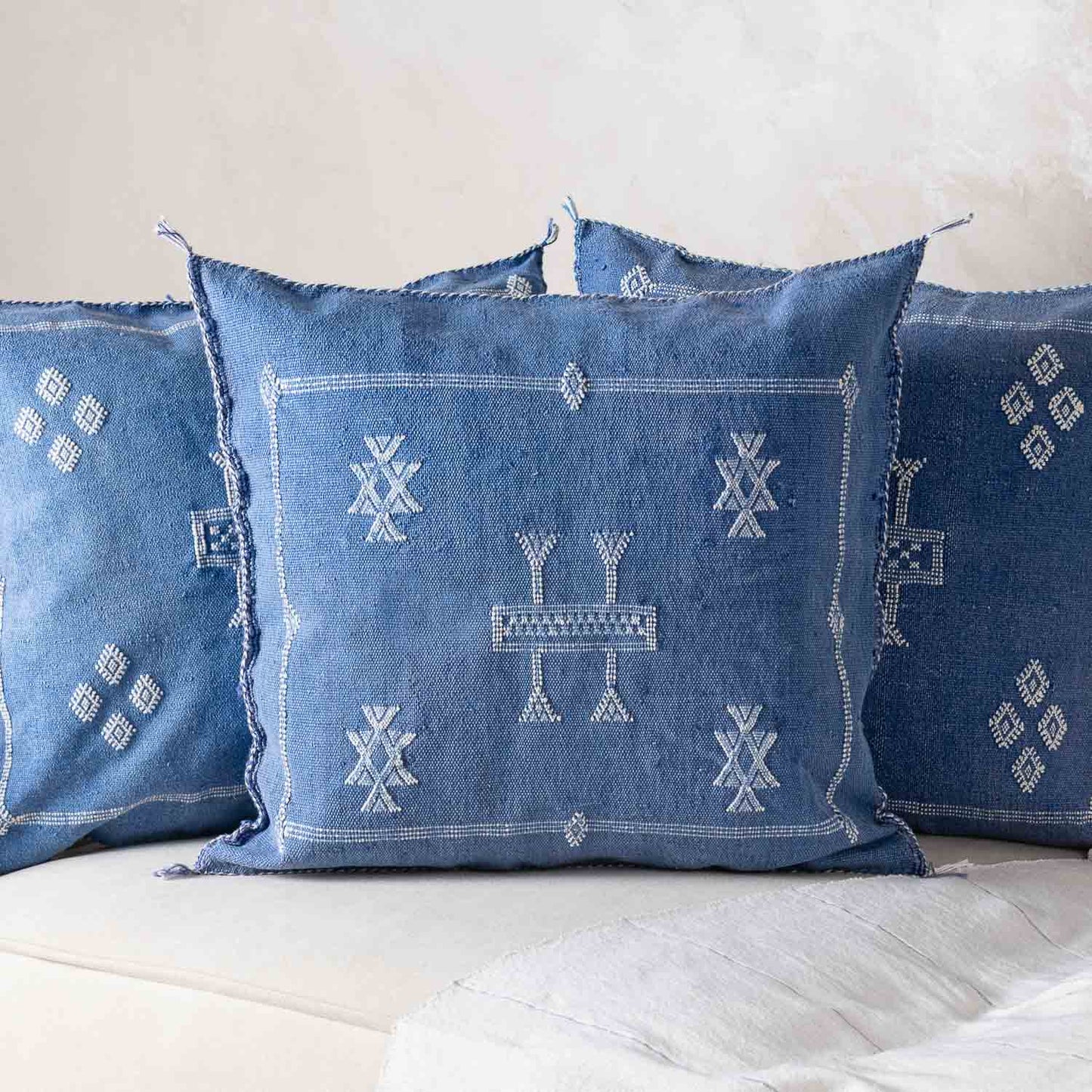 Agafay Souk Cactus Silk Pillow – Atlas Blue
