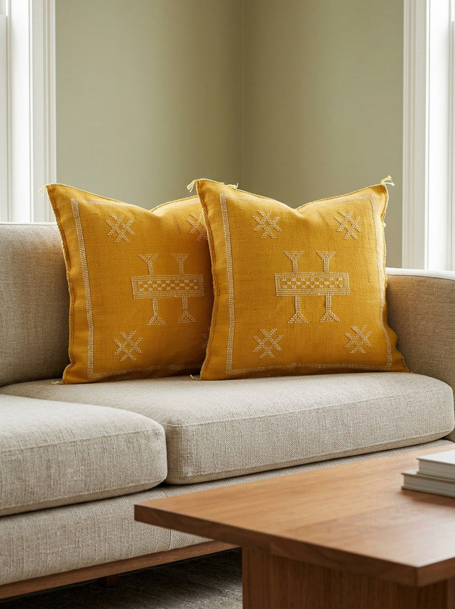 Agafay Souk Nomad Sun Cactus Silk Pillow