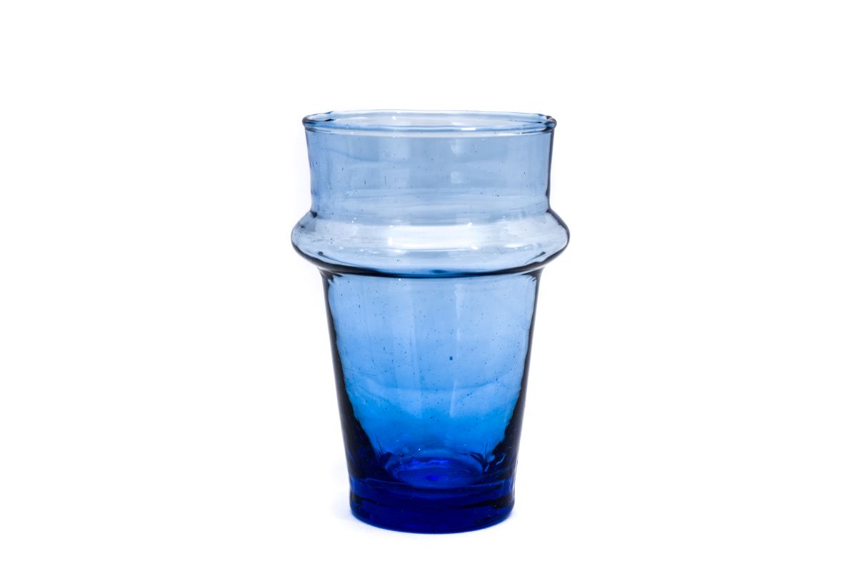 Agafay Souk Tea Glass Set – Moroccan Blue (6 Pieces)
