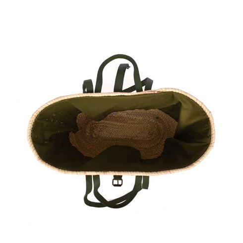 Artisan Green Palm Leaf Tote Bag