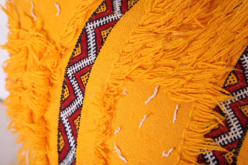 Yellow Moroccan Handira Pillow