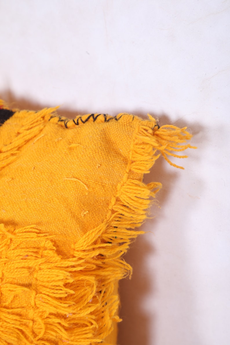 Yellow Moroccan Handira Pillow