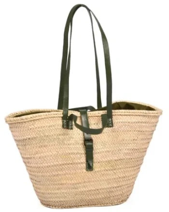 Artisan Green Palm Leaf Tote Bag