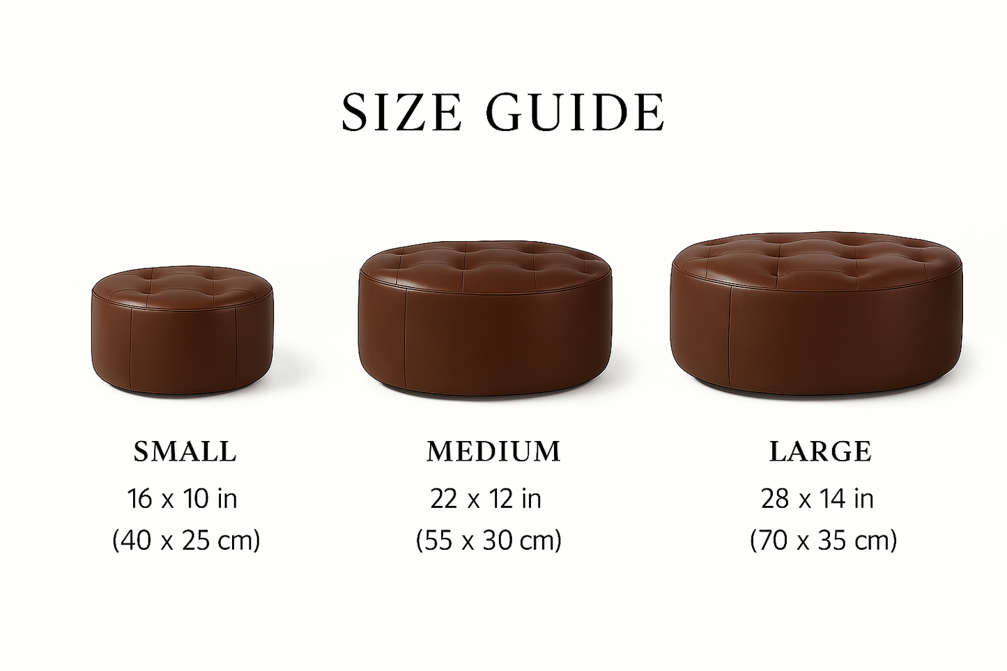 Dune Crest Round Moroccan Leather Ottoman