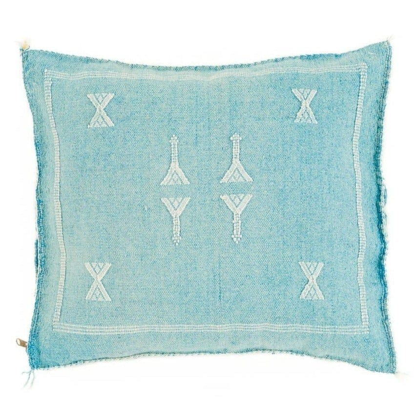 Agafay Souk Blue Cactus Silk Pillow