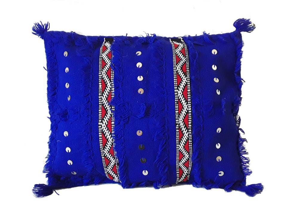 Blue Moroccan Handira Pillow