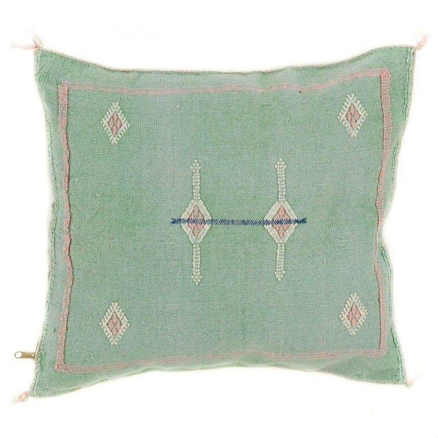 Agafay Souk Green Cactus Silk Pillow
