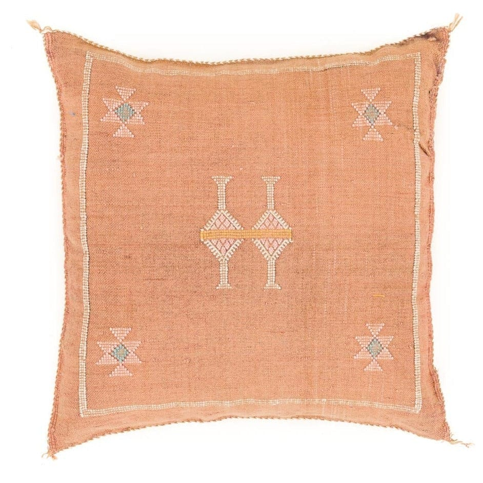 Agafay Souk Orange Cactus Silk Pillow