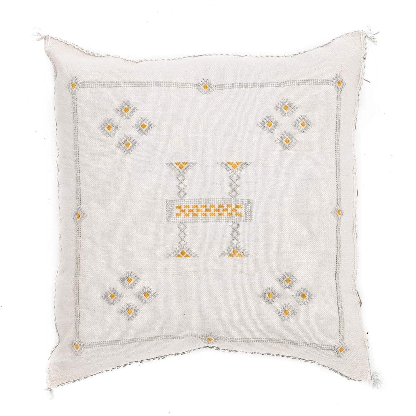 Agafay Souk White Cactus Silk Pillow
