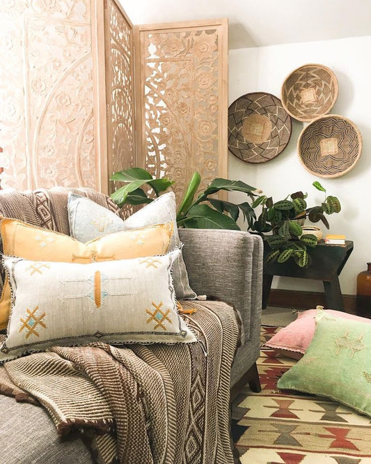 How to Style Moroccan Cactus Silk Pillows in Different Spaces