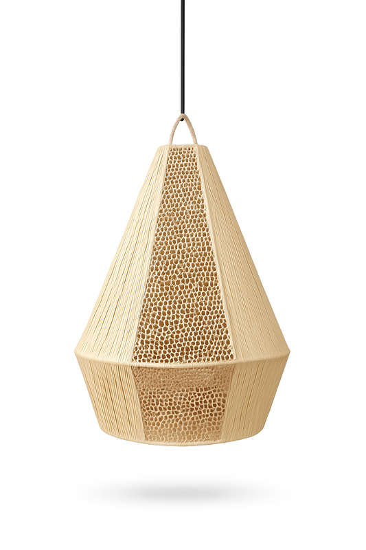 Agafay Souk Amber Prism Raffia Pendant Lamp