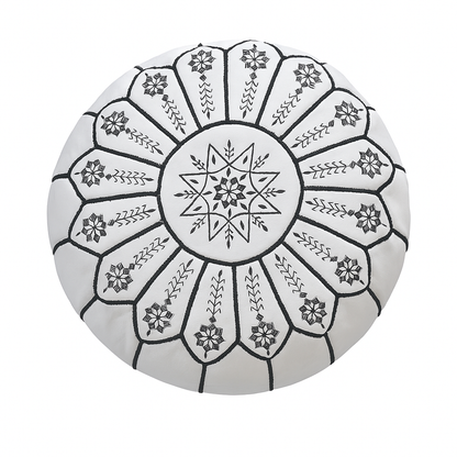 Andalus Night Moroccan leather Ottoman Pouffe