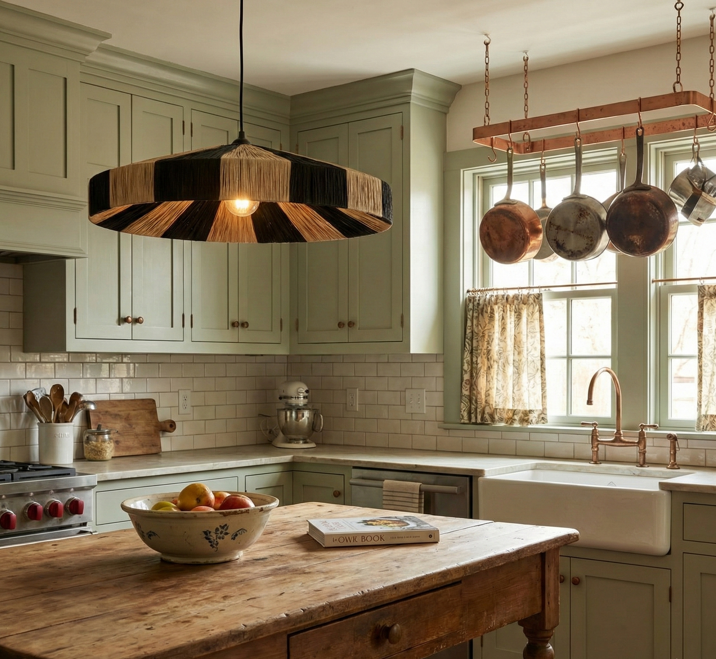 Agafay Souk Atlas Noir Raffia Pendant Lamp