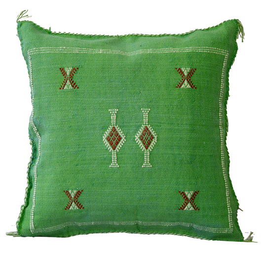 Agafay Souk Atlas Olive Cactus Silk Pillow