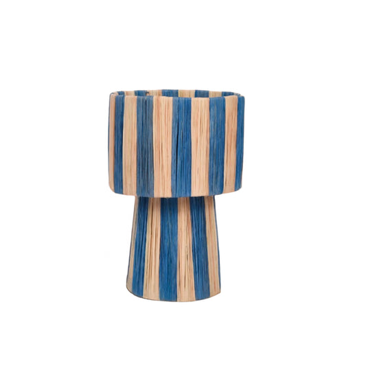 Agafay Souk Azure Stripe Raffia Lamp