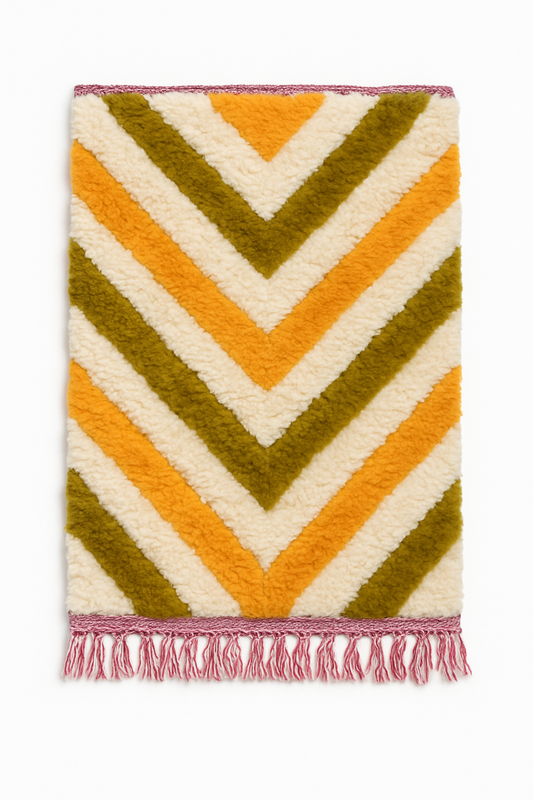 Agafay Souk Beni Ourain Golden Path Mini Rug