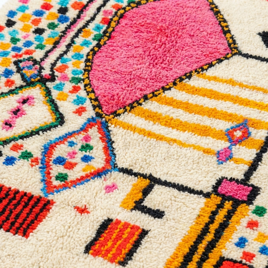 Agafay Souk Beni Ourain Kasbah Art Mini Rug