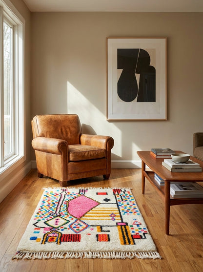 Agafay Souk Beni Ourain Kasbah Art Mini Rug